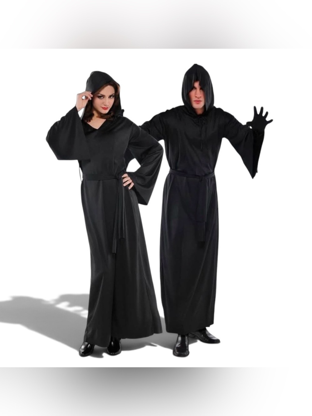 Black Hooded Mysterious Menace Robe Halloween Costume